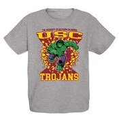 USC Trojans Youth Heather Gray Marvel Hulk Smash Cotton T-Shirt